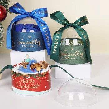 Vianočné Objímanie Vedro Pologuli Kolo Cake Box Balenie Valentína Kvety Čokoláda Apple Okno Nový Rok Darčekovej krabičke