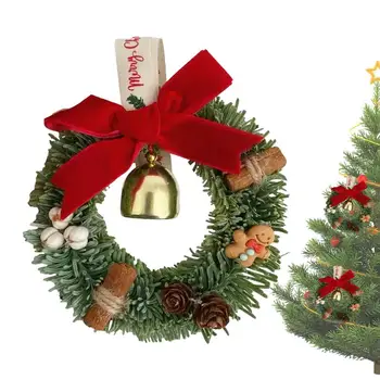 Vianočný Veniec S Lukom Vianocami Umelý Veniec Mini A Krásny Domov Dekor Výrobky Na Vianočné Stromčeky Dvere Steny