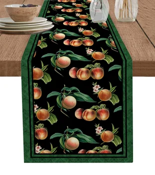 Vintage Textúrou Rastlín, Ovocia Broskyňa Stôl Runner Dekorácie Domova Jedálenský Stôl Dekorácie Stola Dekor
