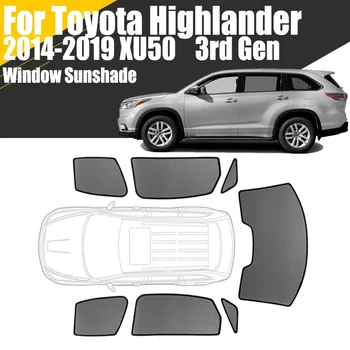 Vlastné Magnetické Auto Okno Slnečník Pre Toyota Highlander XU50 2014-2019 3. Gen SUV Záves Prednej časti Oka Rám čelného skla Opony
