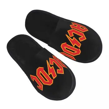 Vlastné Tlač Ženy AC DC Logo Dom Papuče Útulné a Teplé Rock And Roll Pamäťovej Peny Načechraný Papuče Indoor Outdoor Topánky