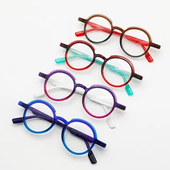 Vysoko Kvalitný Dizajn Vintage Acetát Kolo Optické Okuliare Rámy Muži Ženy Predpis Okuliare Japonské Ručné Okuliare
