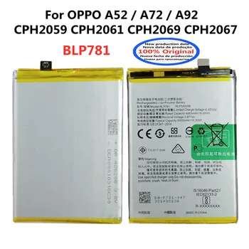 Vysoká Kvalita BLP781 5000mAh Originálne Batérie Pre OPPO A52 A72 A92 CPH2059 CPH2061 CPH2069 CPH2067 mobilného Telefónu, Batérie Batérie