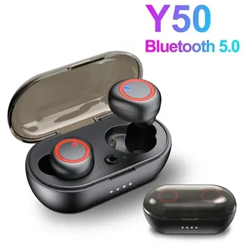 Y50 TWS Bezdrôtové Slúchadlá Športové Slúchadlá 5.0 Bluetooth Herné Headset s Mikrofónom Telefón Bezdrôtové Slúchadlá