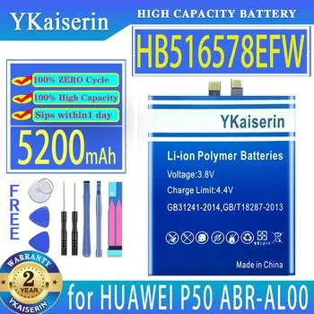 YKaiserin Batérie HB516578EFW 5200mAh pre HUAWEI ABR-AL00 P50 Mobilného Telefónu, Batérie
