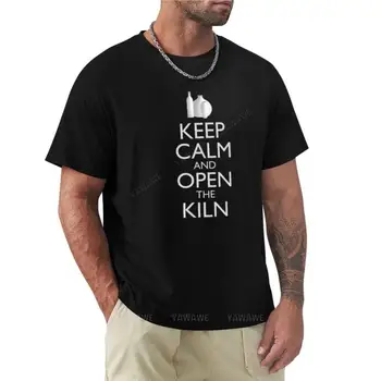 Zachovajte Pokoj a Otvorte Pece na Keramiku, Keramické T-Shirt čierna tričká (t-shirt mužov oblečenie