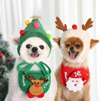 ZK30 Psa Vianočné Bandana Santa Klobúk Psa Šatku Trojuholník Podbradníky Kerchief Vianočný Kostým Oblečenie Pre Malé a Stredne Veľké Psy domáce Zvieratá