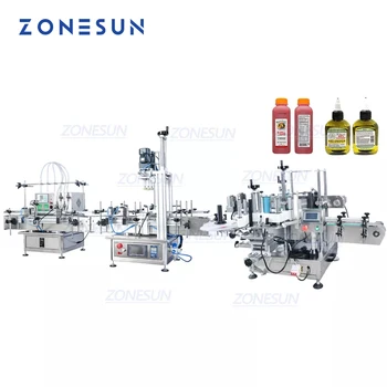 ZONESUN ZS-FAL180C9 Automatické Výrobné Linky Esenciálny Olej Námestí Fľaše Plnenie, Obmedzenie A Dvojité Bočné Označenie Stroja