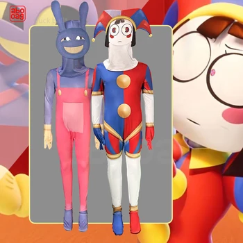 Úžasné Digitálne Cirkus Pamni Jax Meme Cosplay Kostým Roztomilý Kreslený Anime Kombinézu Dospelých, Deti Oblečenie Vtipné Narodeninové Darčeky