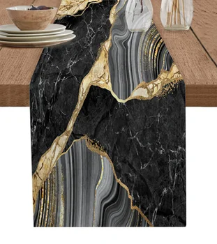 Čierny Mramor Textúra Stôl Runner pre Jedálenský Stôl Svadobné Dekor Obrus Home Party Dekor Stolný Podložky
