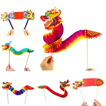 Čínsky Drak Papierové Dekorácie DIY Papier Dragon Plavidlá Materiál Čínsky Nový Rok Draka dekor 3D Vytiahnuť Kvet Tanec Draka
