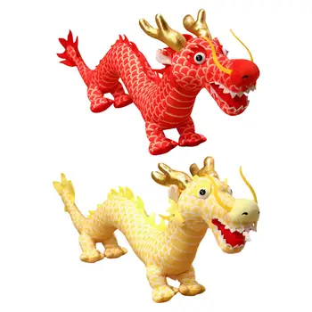 Čínsky Nový Rok Draka Bábiky Prítulný Oblečenie Pre Bábiky Roztomilý Roztomilý Plyšový Plyšáka Dragon Hračka Miestnosti Dekorácie Prázdninový Darček