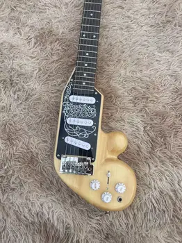 Špeciálne tvarované 6-string handcarved elektrická gitara s prírodného dreva a farbu tela, ružové drevo hmatníkom, jediný cartri